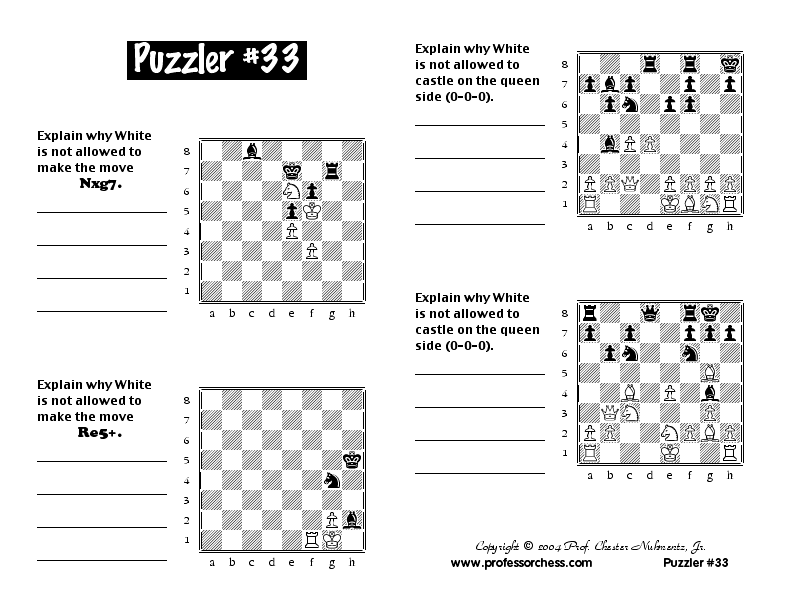 Puzzles for Identifying Common Errors In Chess Board Set-Up